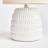 Rustic Textured Pottery Table Lamp in White Glaze-table lamp-Parc Decor