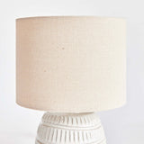Rustic Textured Pottery Table Lamp in White Glaze-table lamp-Parc Decor
