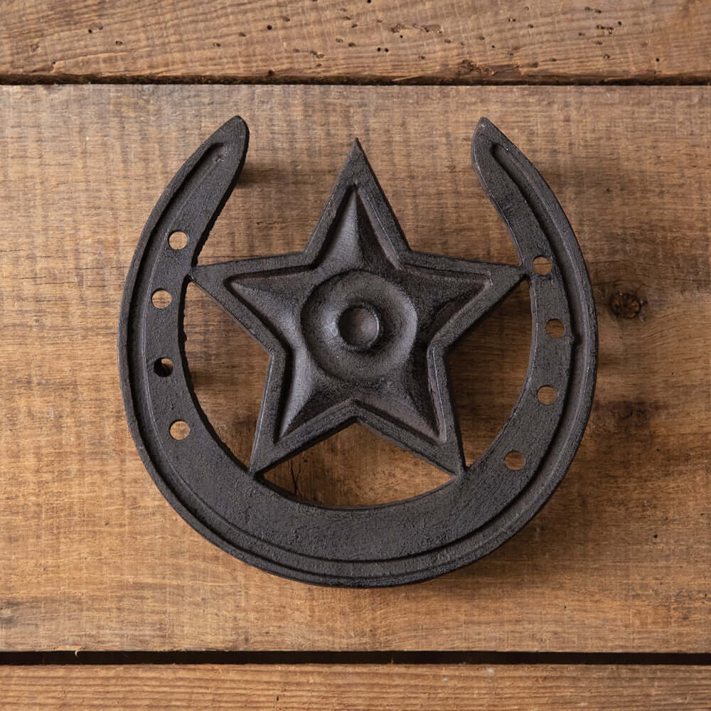 Rustic Western Star Cast Iron Trivet-trivet-Parc Decor