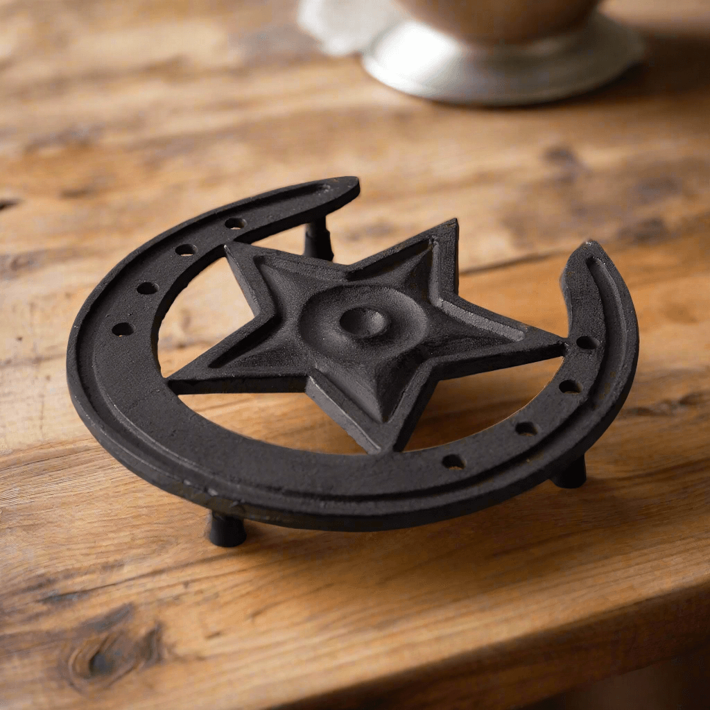 Rustic Western Star Cast Iron Trivet-trivet-Parc Decor