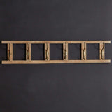 Rustic Wooden Ladder Six Hook Wall Rack-Wall Decor-Parc Decor