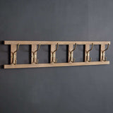 Rustic Wooden Ladder Six Hook Wall Rack-Wall Decor-Parc Decor