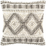 Sagamore Cream Trellis Wool&Cotton Throw Pillow-Throw Pillows-Parc Decor
