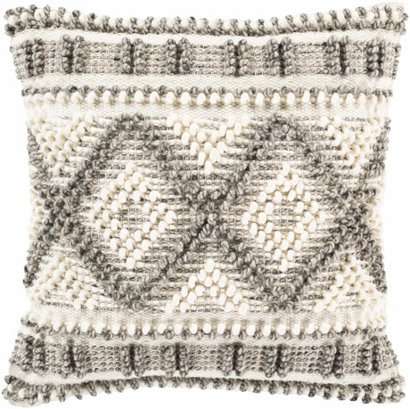 Sagamore Cream Trellis Wool&Cotton Throw Pillow-Throw Pillows-Parc Decor