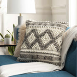 Sagamore Cream Trellis Wool&Cotton Throw Pillow-Throw Pillows-Parc Decor