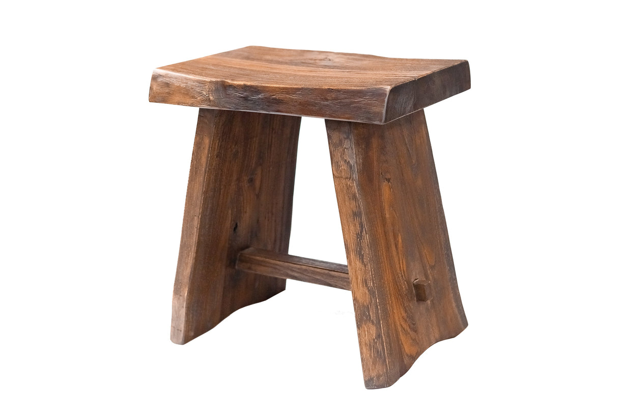 Salem Teak Shower and Bath Stool with Curved Seat-Stool-Parc Decor
