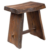 Salem Teak Shower and Bath Stool with Curved Seat-Stool-Parc Decor