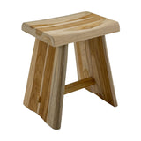 Salem Teak Shower and Bath Stool with Curved Seat-Stool-Parc Decor
