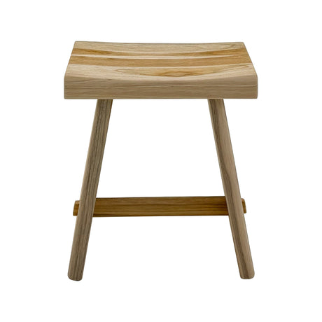 Salem Teak Shower and Bath Stool with Curved Seat-Stool-Parc Decor