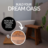 Salem Teak Shower and Bath Stool with Curved Seat-Stool-Parc Decor