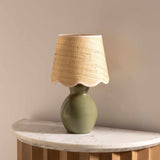 Salgareda Green Rattan Table Lamp-Lighting-Parc Decor