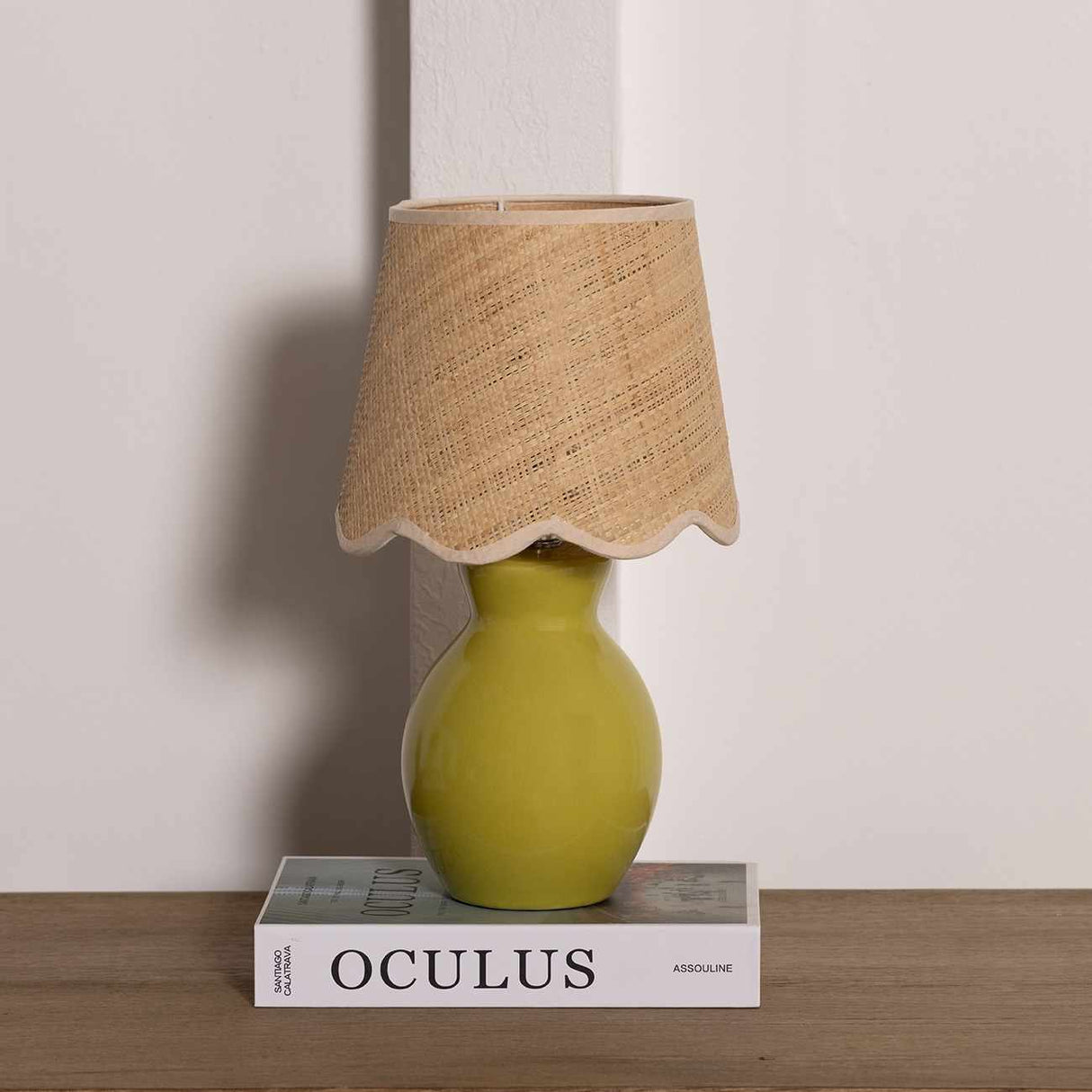 Salgareda Olive Rattan Table Lamp-Lighting-Parc Decor