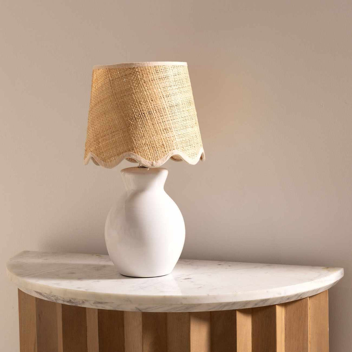 Salgareda White Ceramic Table Lamp-Lighting-Parc Decor