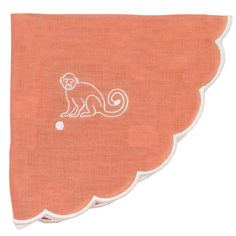 Salmon Sunset Simia Napkin - Set of 4-Napkin-Parc Decor