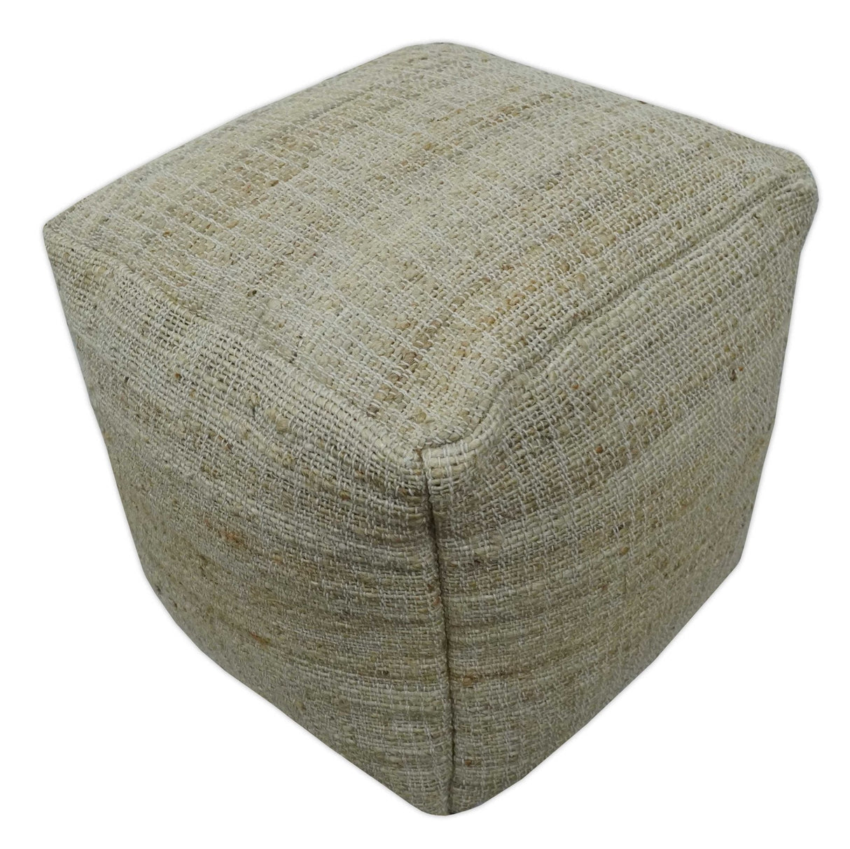 Sand Boho Farmhouse Natural Brown and Beige Jute Pouf