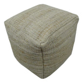 Sand Boho Farmhouse Natural Brown and Beige Jute Pouf
