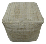 Sand Boho Farmhouse Natural Brown and Beige Jute Pouf