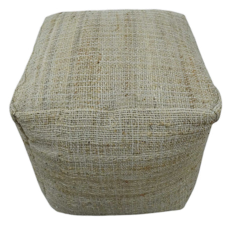 Sand Boho Farmhouse Natural Brown and Beige Jute Pouf