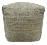 Sand Boho Farmhouse Natural Brown and Beige Jute Pouf