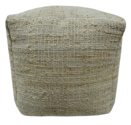 Sand Boho Farmhouse Natural Brown and Beige Jute Pouf