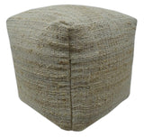 Sand Boho Farmhouse Natural Brown and Beige Jute Pouf