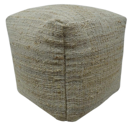 Sand Boho Farmhouse Natural Brown and Beige Jute Pouf