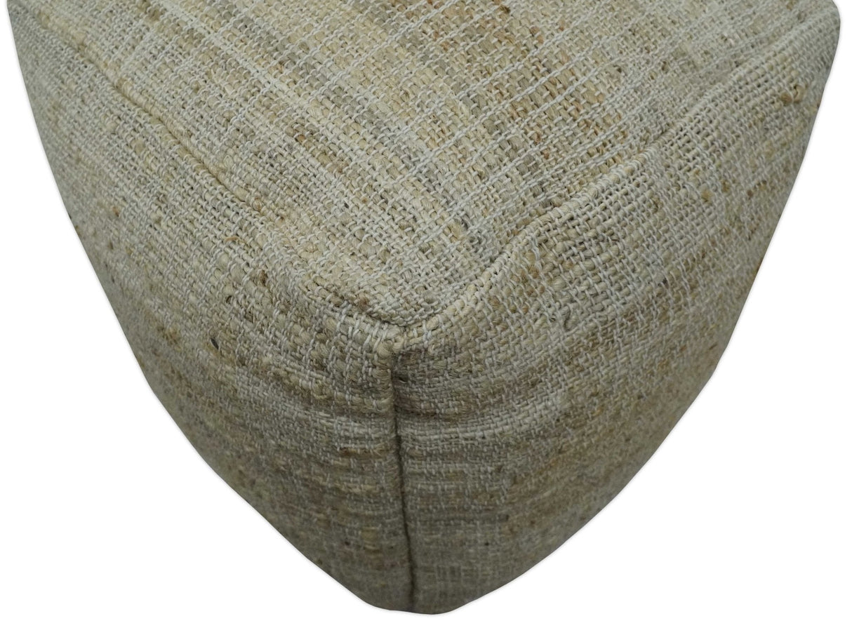 Sand Boho Farmhouse Natural Brown and Beige Jute Pouf