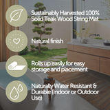 Sandpoint Natural Teak Shower and Bath String Mat 40″ x 20″ (no feet)
