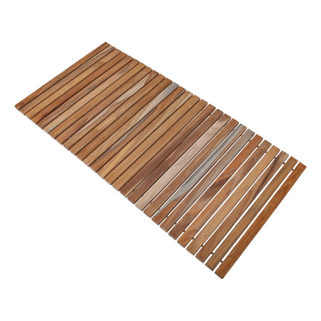 Sandpoint Natural Teak Shower and Bath String Mat-Bath Mat-Parc Decor
