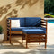 Sanibel 3-Piece Modular Acacia Chairs and Ottoman-Outdoor-Parc Decor