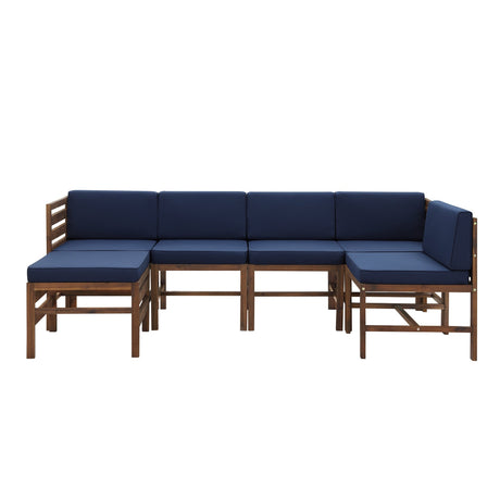 Sanibel 6 Piece Modular Acacia Set with Ottoman-Outdoor-Parc Decor