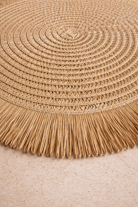 Santorini Straw Fringe Placemats - 15"