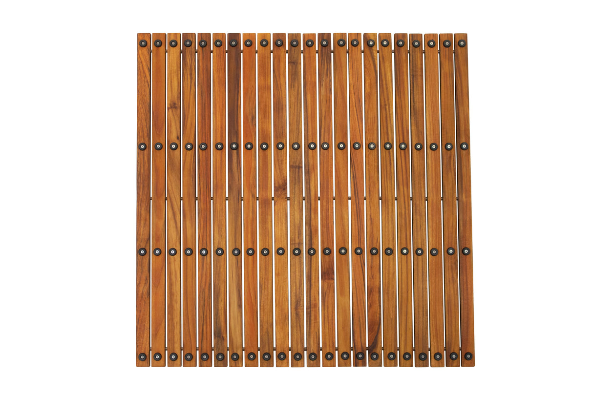 Sapporo Teak Shower and Bath String Mat with Rubber Footing-Bath Mat-Parc Decor