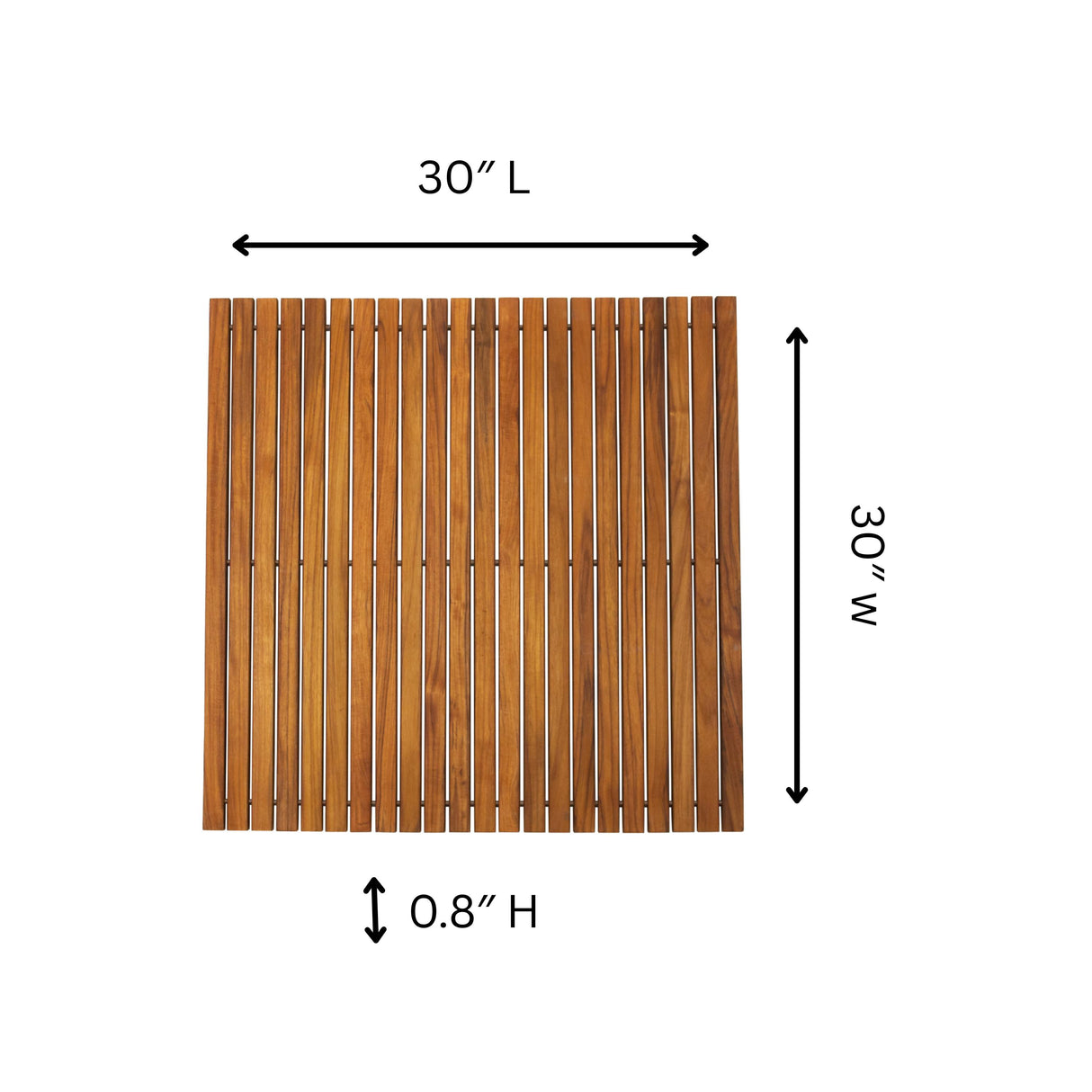Sapporo Teak Shower and Bath String Mat with Rubber Footing-Bath Mat-Parc Decor