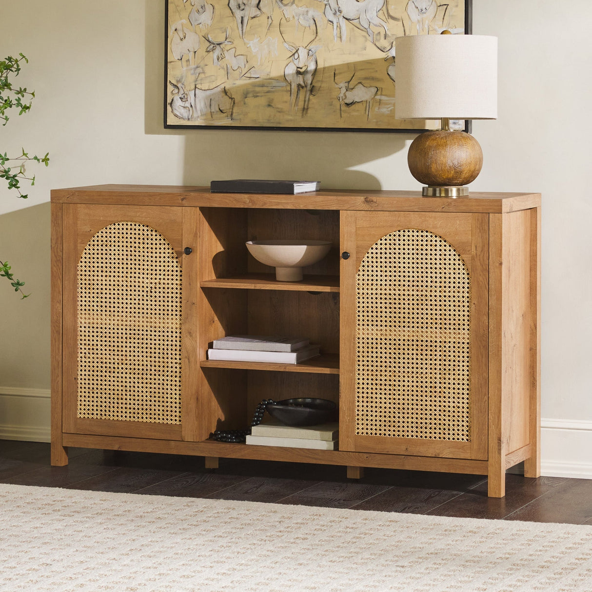 Sasha 58" Rattan Sideboard / TV Stand-Dining / Kitchen-Parc Decor