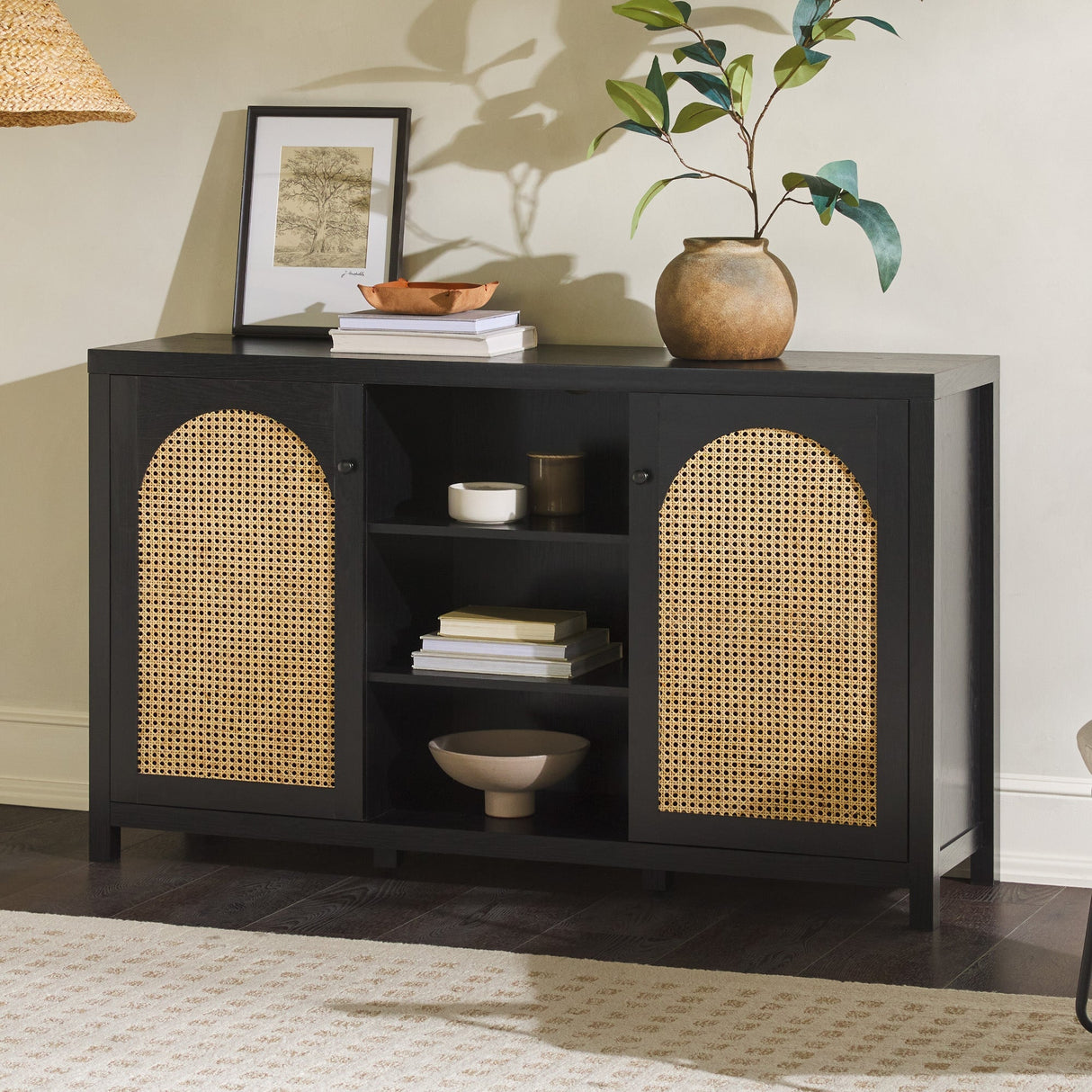 Sasha 58" Rattan Sideboard / TV Stand-Dining / Kitchen-Parc Decor