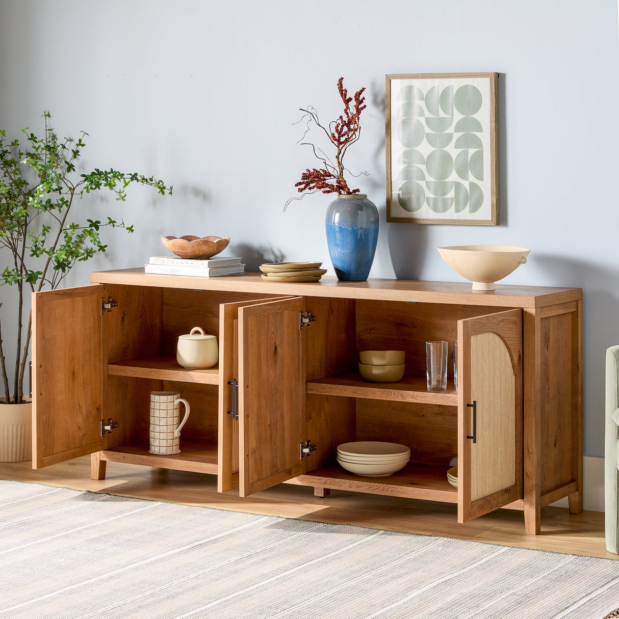 Sasha Modern Reeded Sideboard / TV Stand-Dining / Kitchen-Parc Decor