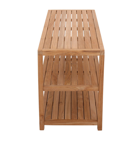 Savannah Natural Teak Shower and Spa/Bathroom/Outdoor - Storage Bench with Shelves- 28" or 40"