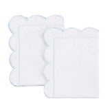 Scallop Frame Embroidered Cotton Percale Euro Sham Pair