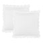 Scallop Frame Embroidered Cotton Percale Euro Sham Pair