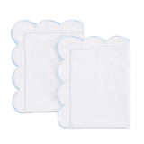 Scallop Frame Embroidered Cotton Percale Euro Sham Pair-Pillowcase-Parc Decor