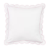 Scallop Frame Embroidered Cotton Percale Euro Sham Pair-Pillowcase-Parc Decor