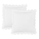 Scallop Frame Embroidered Cotton Percale Euro Sham Pair-Pillowcase-Parc Decor