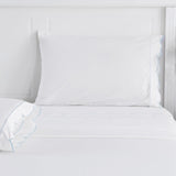 Scallop Frame Embroidered Cotton Percale Pillowcase Pair-Pillowcase-Parc Decor