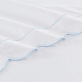 Scallop Frame Embroidered Cotton Percale Sheet Set-Sheets-Parc Decor