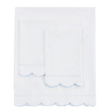 Scallop Frame Embroidered Cotton Percale Sheet Set-Sheets-Parc Decor