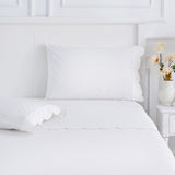 Scallop Frame Embroidered Cotton Percale Sheet Set-Sheets-Parc Decor