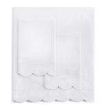 Scallop Frame Embroidered Cotton Percale Sheet Set-Sheets-Parc Decor