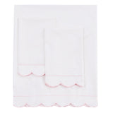 Scallop Frame Embroidered Cotton Percale Sheet Set-Sheets-Parc Decor