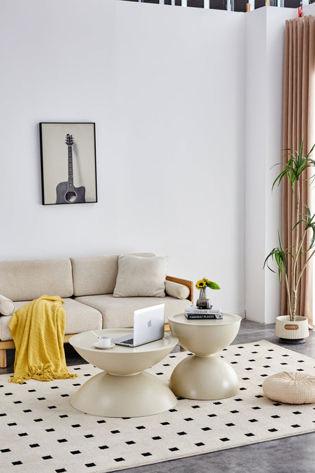 Scandinavian Coffee Table Set of Two with Storage-Living Room-Parc Decor